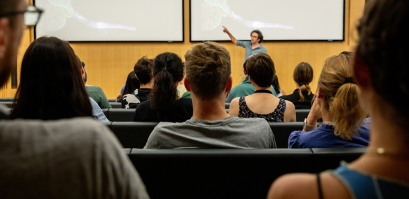 Students listening to a lecture. University of Cambridge, 2023 Students listening to a lecture. University of Cambridge, June 2023